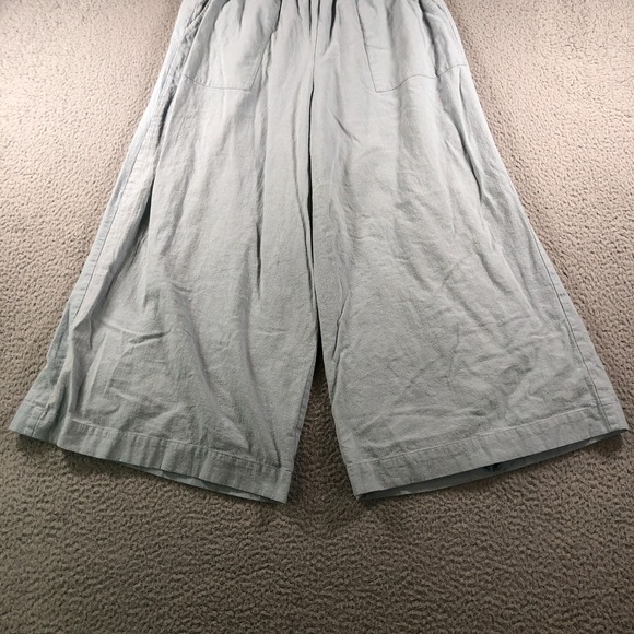 Laude The Label Pants Womens L Blue Crop Everyday Wide Leg Elastic Waist Lined - Picture 3 of 14